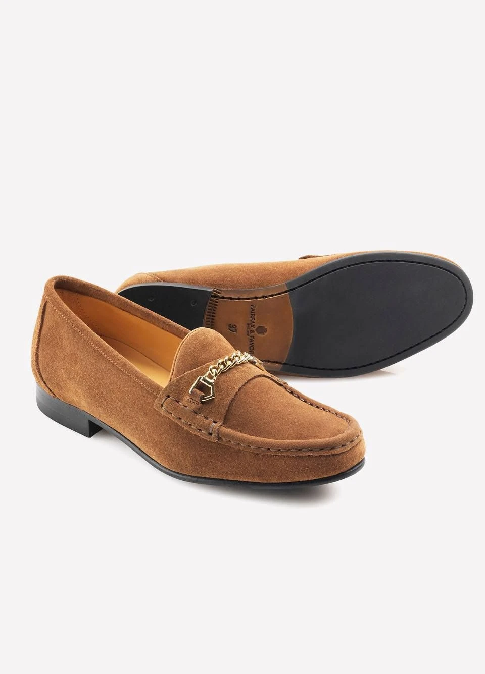 Fairfax & Favor Ladies Suede Apsley Loafers - Tan 3 Fairfax & Favor Ladies Suede Apsley Loafers - Tan - Image 3