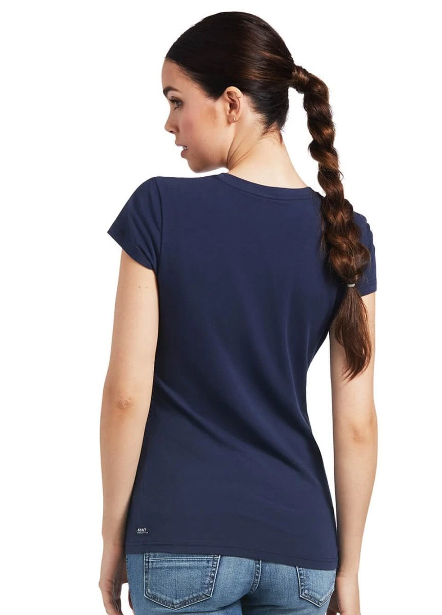 Ariat Vertical Logo T-Shirt - Navy 2 Ariat Vertical Logo T-Shirt - Navy - Image 2
