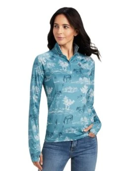 Ariat Lowell 2.0 1/4 Zip Baselayer - Arctic Frolic Print