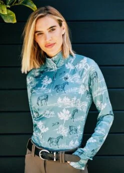 Ariat Lowell 2.0 1/4 Zip Baselayer - Arctic Frolic Print -Horse Rider Shop ariat lowell arctic 3rdy