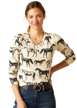 Ariat Sepia Equine T-Shirt - Summer Sand
