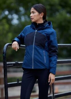 Ariat Valor H2O Jacket - Navy Colourblock -Horse Rider Shop ariat valor jacket navy 3rdy