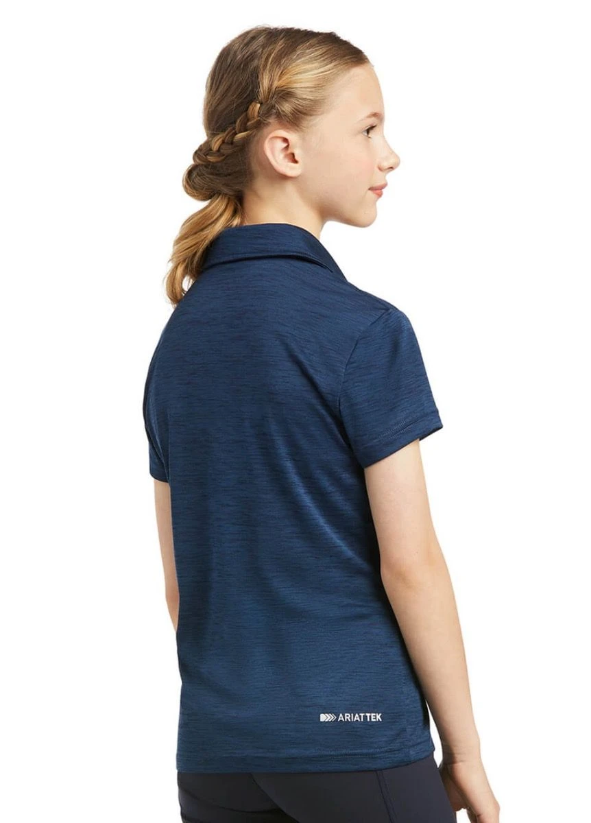 Ariat Kids' Laguna Short Sleeve Polo Shirt - Navy 2 Ariat Kids' Laguna Short Sleeve Polo Shirt - Navy - Image 2