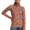 Ariat Womens Lowell 2.0 1/4 Zip Base Layer - Windsor Wine Floral
