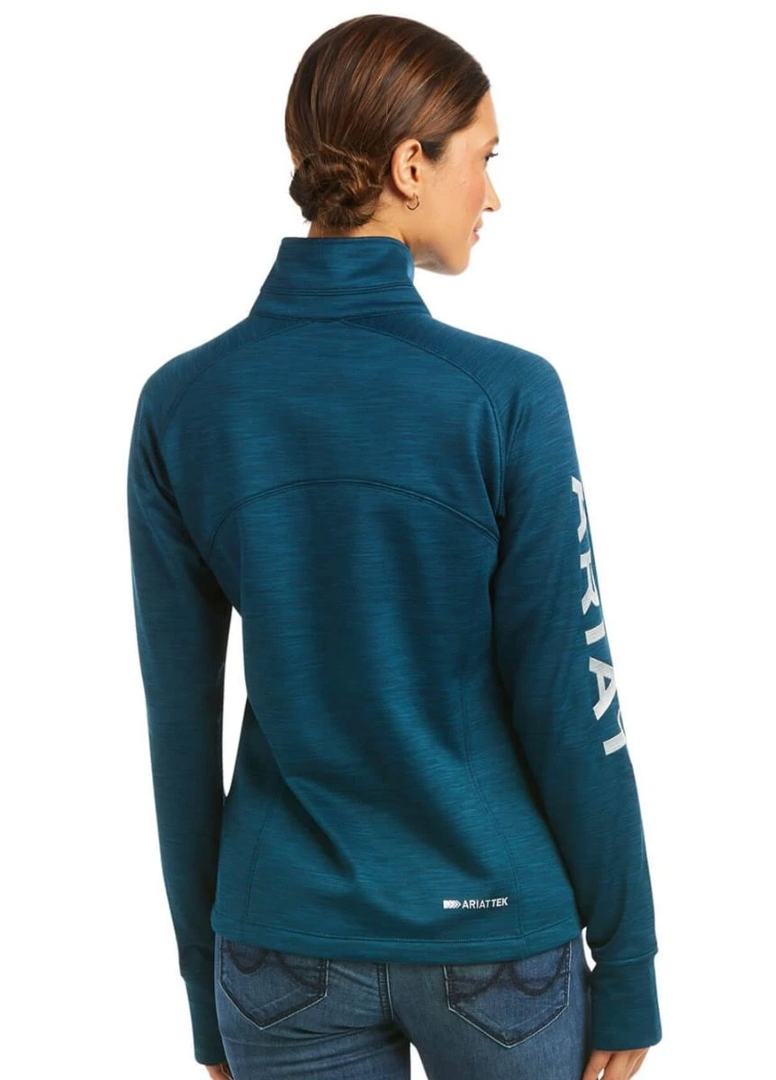 Ariat Tek Team 1/2 Zip Sweatshirt - Eurasian Teal 2 Ariat Tek Team 1/2 Zip Sweatshirt - Eurasian Teal - Image 2