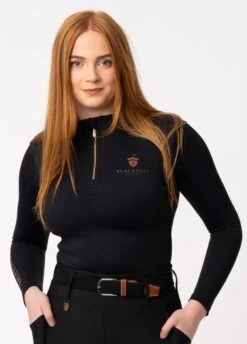 Blackfort Equestrian Cool Mesh Base Layer - Black -Horse Rider Shop bf base layer black 4rdy