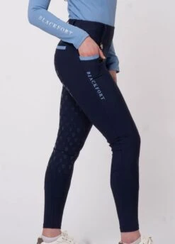 Blackfort Equestrian Training Tights - Navy/Corn Blue