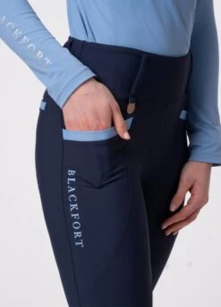 Blackfort Equestrian Training Tights - Navy/Corn Blue -Horse Rider Shop blackfort training tight corn blue 4rdy