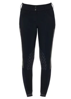 Cavalleria Toscana Embossed Silicone Stripe Breeches - Navy -Horse Rider Shop cavalleria toscana embossed breech navy 3rdy