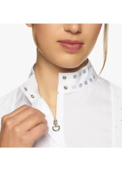 Cavalleria Toscana Micro Sequins Competition Shirt - White -Horse Rider Shop cavalleria toscana miro sequins shirt white 4rdy