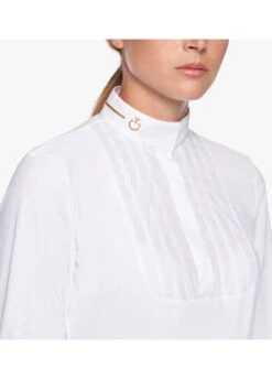 Cavalleria Toscana R-Evo Pleated Competition Shirt - White -Horse Rider Shop cavalleria toscana pleated shirt white 3rdy