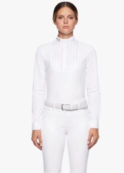 Cavalleria Toscana R-Evo Pleated Competition Shirt - White -Horse Rider Shop cavalleria toscana pleated shirt white 5rdy