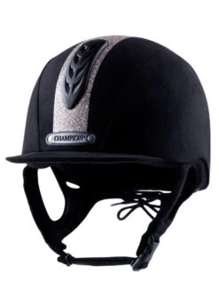 Champion X-Air Dazzle Plus Riding Hat - Black/Rose Gold