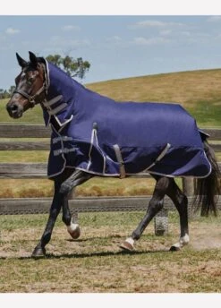 Weatherbeeta ComFiTec Essential Combo Lite Plus Turnout Rug - Navy/Silver/Red