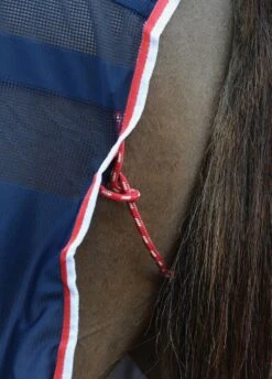 Weatherbeeta Scrim Cooler Standard Neck - Navy/Red/White -Horse Rider Shop coolerfeature1