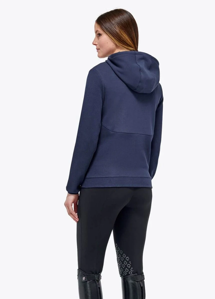 Cavalleria Toscana Pennant Piqué Hoodie - Navy 3 Cavalleria Toscana Pennant Piqué Hoodie - Navy - Image 3