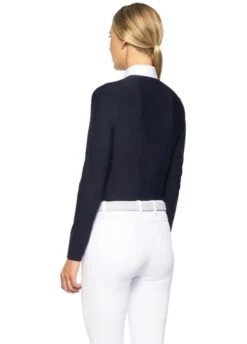 Cavalleria Toscana Long Sleeve Competition Polo Shirt - Navy -Horse Rider Shop ctshirtnavyrdy