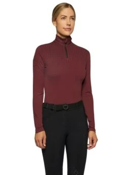 Cavalleria Toscana Turtleneck Base Layer - Burgundy