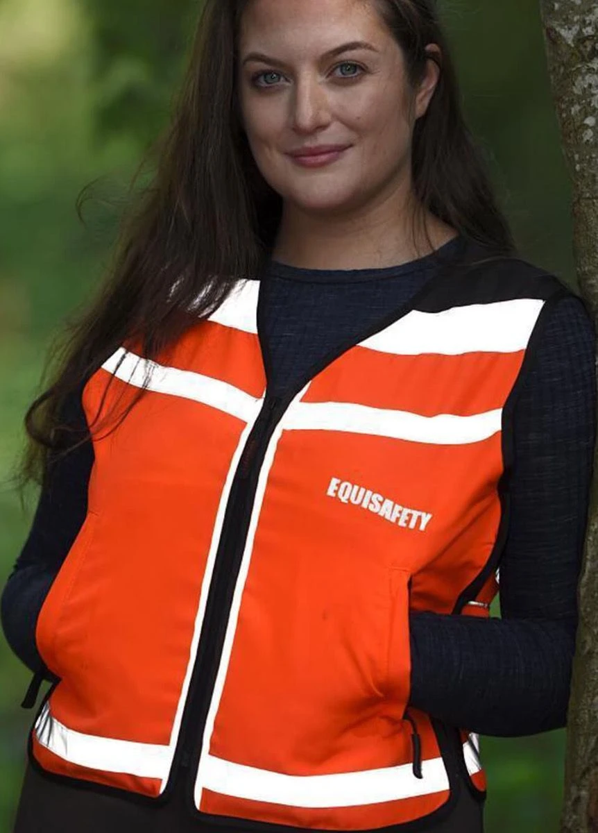 Equisafety HiViz Waistcoat - Red/Orange 1 Equisafety HiViz Waistcoat - Red/Orange