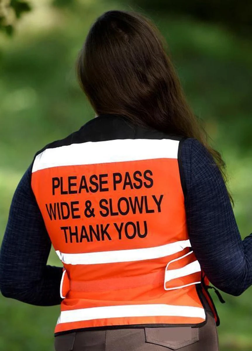 Equisafety HiViz Waistcoat - Red/Orange 2 Equisafety HiViz Waistcoat - Red/Orange - Image 2