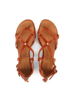 Fairfax & Favor Brancaster Sandal - Sunset Orange -Horse Rider Shop ff brancaster orange 3rdy