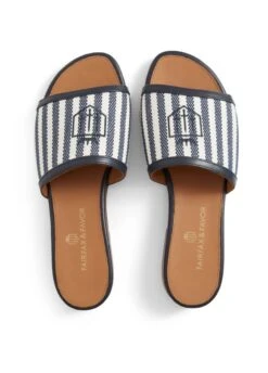 Fairfax & Favor Heacham Sandal - Navy Stripe -Horse Rider Shop ff heacham navy stripe 3rdy