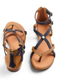 Fairfax & Favor Brancaster Sandal - Tan/Navy -Horse Rider Shop ffbrancastertannavy2rdy