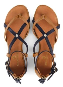 Fairfax & Favor Brancaster Sandal - Tan/Navy -Horse Rider Shop ffbrancastertannavy4rdy