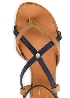 Fairfax & Favor Brancaster Sandal - Tan/Navy -Horse Rider Shop ffbrancastertannavy5rdy
