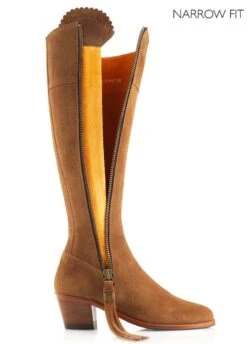 Fairfax & Favor Heeled Regina Narrow Fit Suede Boot - Tan -Horse Rider Shop ffheelnarrowtan4rdy