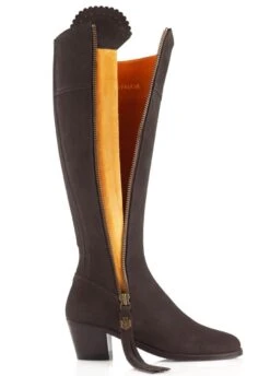 Fairfax & Favor Heeled Regina Suede Boot - Chocolate -Horse Rider Shop ffheelreginachoc2rdy