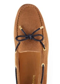 Fairfax & Favor Suede Henley Driving Shoe - Tan/Navy -Horse Rider Shop ffhenleytan5rdy