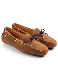 Fairfax & Favor Suede Henley Driving Shoe - Tan/Navy -Horse Rider Shop ffhenleytanrdy
