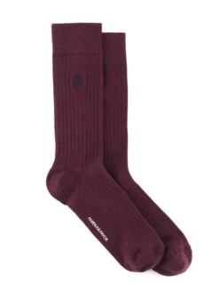 Fairfax & Favor Mens Ribbed Socks - Burgundy