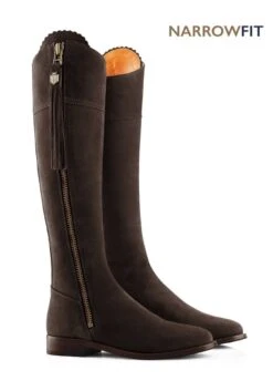 Fairfax & Favor Flat Regina Narrow Fit - Chocolate -Horse Rider Shop ffreginaflatnarrowchocolate3rdy