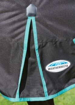 Weatherbeeta Green-Tec 900D Detach-A-Neck Lite Plus Turnout - Black/Bottle Green -Horse Rider Shop greentechfeatures3rdy 2