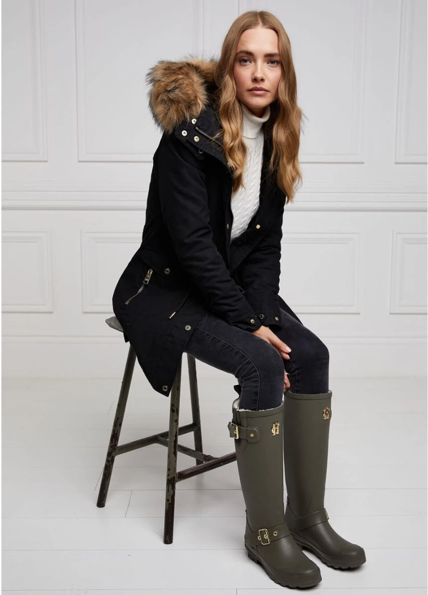 Holland Cooper Sherpa Lined Regency Wellingtons - Matte Green 3 Holland Cooper Sherpa Lined Regency Wellingtons - Matte Green - Image 3