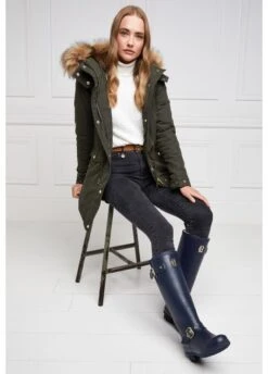 Holland Cooper Sherpa Lined Regency Wellingtons - Matte Navy -Horse Rider Shop hc regency wellington navy matte 3rdy