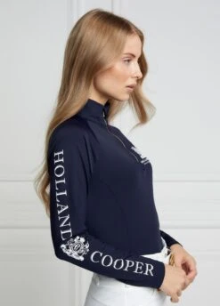 Holland Cooper Equi Base Layer - Ink Navy/Gold Zip -Horse Rider Shop hcbaseinkgold4rdy