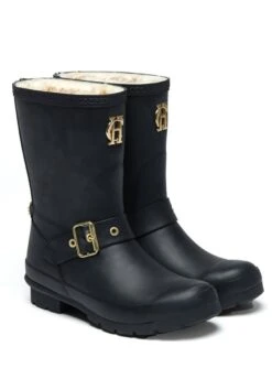 Holland Cooper Sherpa Lined Chelsea Wellington - Matte Black -Horse Rider Shop hcsherpachelseamatteblk3rdy