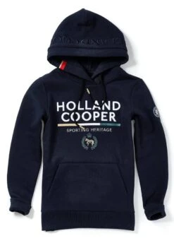 Holland Cooper Tri Colour Crest Hoodie - Ink Navy 7 Holland Cooper Tri Colour Crest Hoodie - Ink Navy -Horse Rider Shop hctricresthoodink4rdy