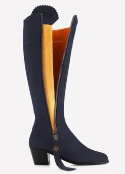 Fairfax & Favor Heeled Regina Suede Boot - Navy -Horse Rider Shop heelreginanvy1