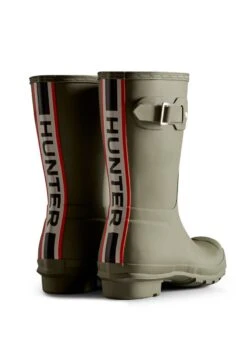Hunter Womens Short Tri-colour Logo Boots - Lichen Green -Horse Rider Shop hunter tri boot green 3rdy