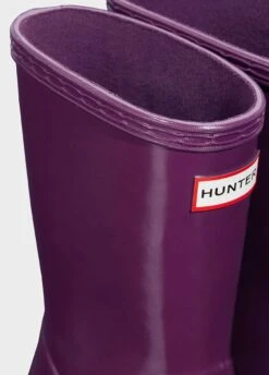 Hunter Kids First Gloss Wellingtons - Violet -Horse Rider Shop hunterglossviolet5rdy