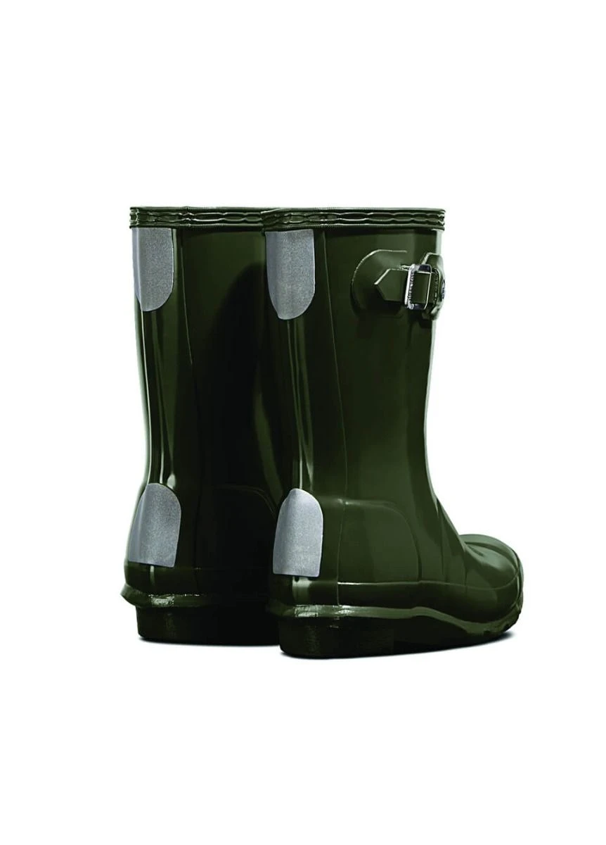 Childs Hunter Gloss Wellingtons - Dark Olive 2 Childs Hunter Gloss Wellingtons - Dark Olive - Image 2