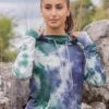 Horseware Technical Hooded Top - Green/Navy Tie Dye