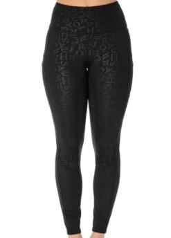 Horseware Monogram Riding Tights - Black -Horse Rider Shop hwmonogramblack3rdy