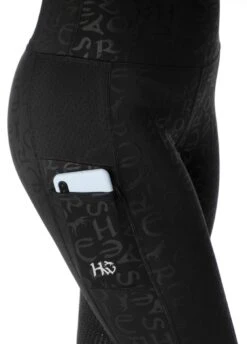 Horseware Monogram Riding Tights - Black -Horse Rider Shop hwmonogramblack4rdy