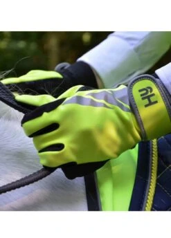 Hy Reflector Riding Gloves - Yellow -Horse Rider Shop hy reflector glove yellow 2rdy