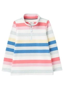 Joules Junior Fairdale Half Zip Sweatshirt - Multistripe
